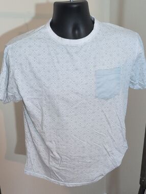 Soul Star | Men's Light Grey Geo Pocket Crew Neck T-Shirt